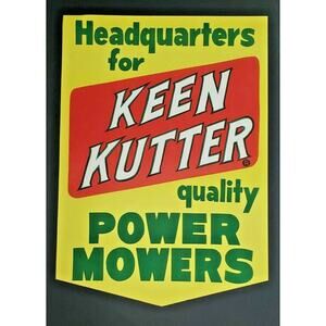 Old Keen Kutter Power Mowers Hardware Store Paper Sign Unused NOS 89